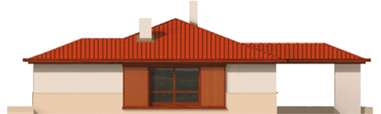 Nara - Projekt domu Nara (z wiatą) - elewacja lewa