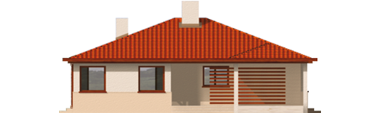 Nara - Projekt domu Nara (z wiatą) - elewacja frontowa