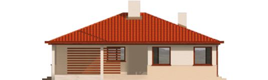 Nara - Projekt domu Nara (z wiatą) - elewacja frontowa