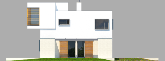 EX 10 - Projekt domu EX 10 (z wiatą) - elewacja prawa