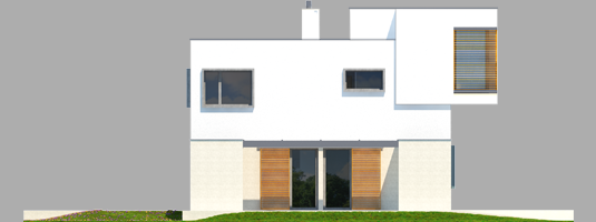 EX 10 - Projekt domu EX 10 (z wiatą) - elewacja prawa