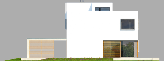 EX 10 - Projekt domu EX 10 (z wiatą) - elewacja tylna