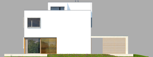 EX 10 - Projekt domu EX 10 (z wiatą) - elewacja tylna