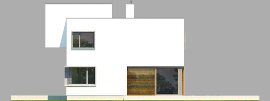 EX 10 - Projekt domu EX 10 (z wiatą) - elewacja lewa