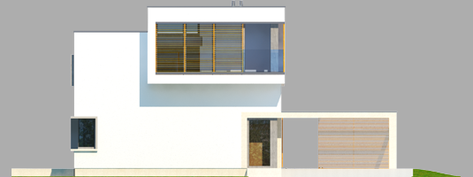 EX 10 - Projekt domu EX 10 (z wiatą) - elewacja frontowa