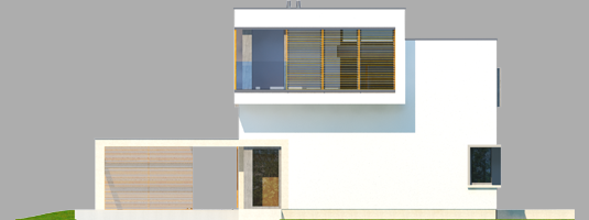 EX 10 - Projekt domu EX 10 (z wiatą) - elewacja frontowa