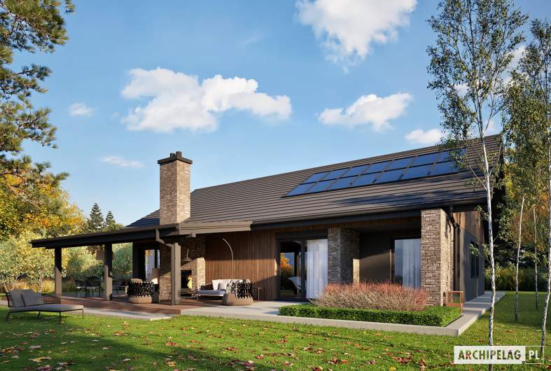 Projekt domu India G2 (wersja C) ENERGO PLUS - wizualizacja ogrodowa