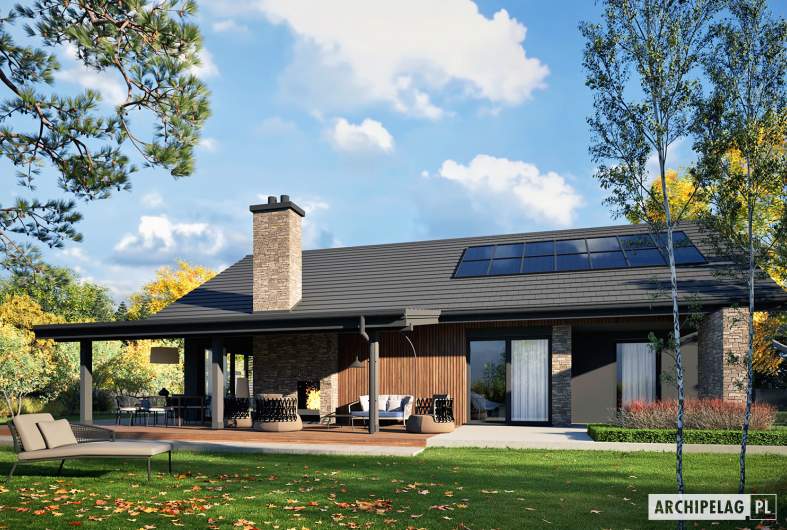 Projekt domu India G2 (wersja C) ENERGO PLUS - wizualizacja ogrodowa