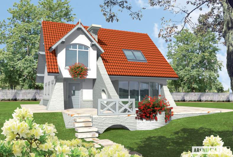 Projekt domu Konstancja (mała) - wizualizacja frontowa