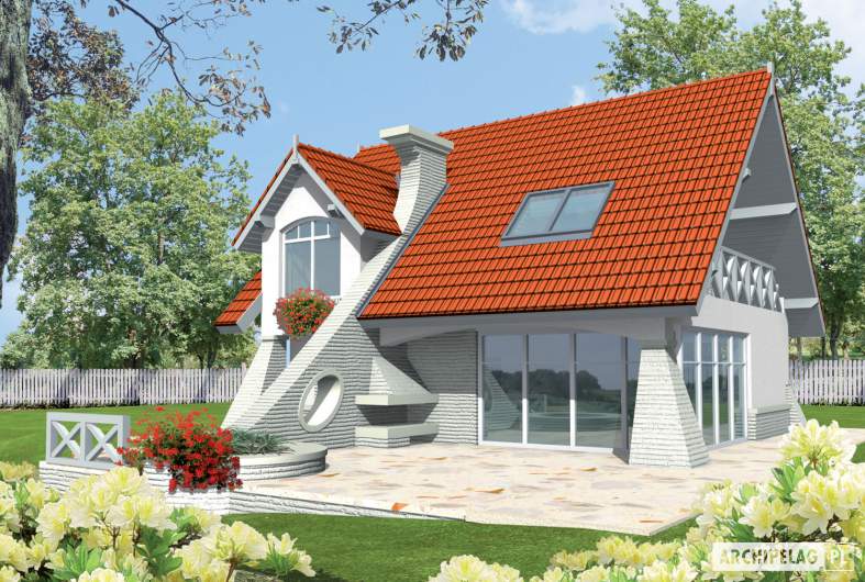 Projekt domu Konstancja (mała) - wizualizacja ogrodowa