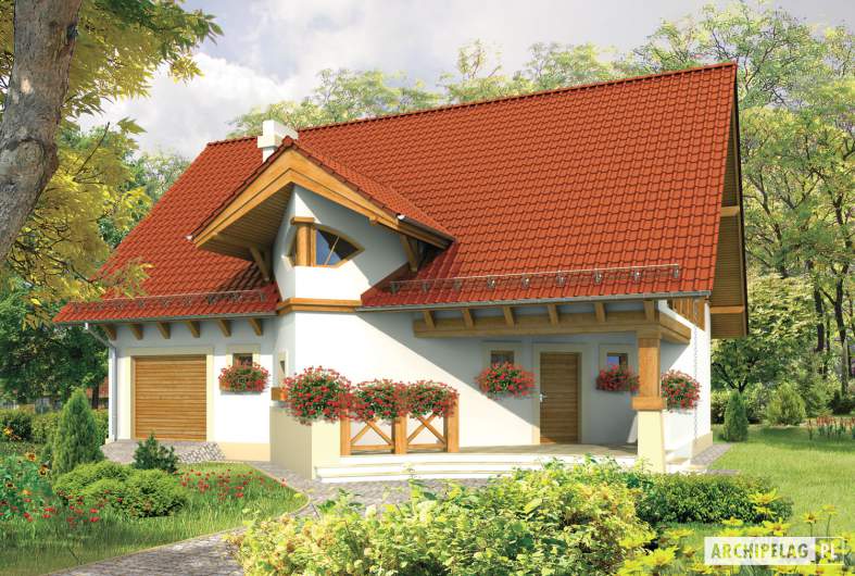 Projekt domu Daria G1 - wizualizacja frontowa