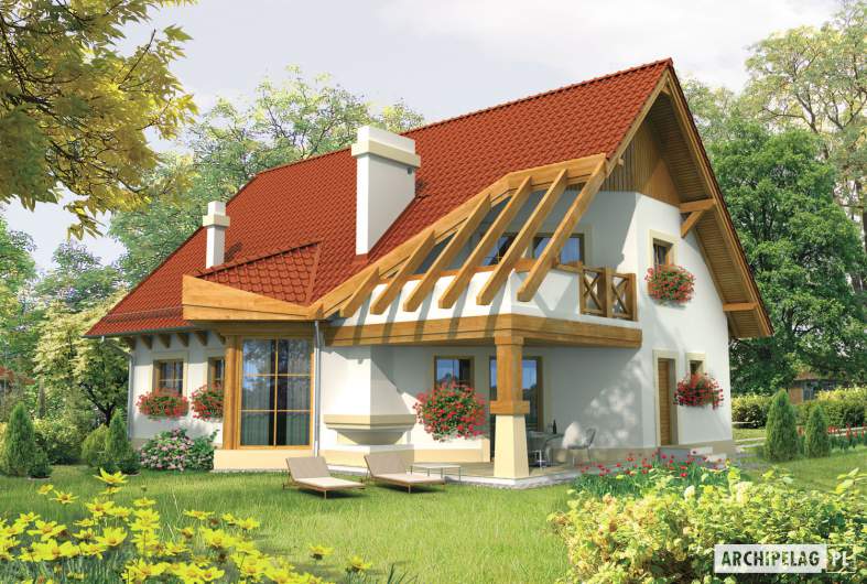 Projekt domu Daria G1 - wizualizacja ogrodowa