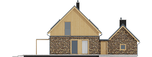 EX 16 II G1 Soft - Projekt domu EX 16 II G1 - elewacja tylna