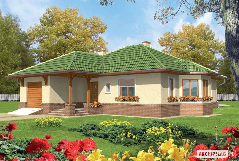 Projekt domu Arwena G1 - Projekty domów ARCHIPELAG - Arwena G1 - wizualizacja frontowa
