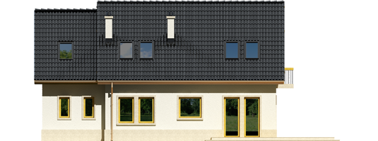 Ozay G1 - Projekt domu Oleńka G1 - elewacja tylna