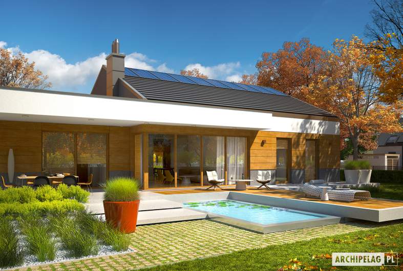 Projekt domu EX 11 G2 (wersja D) soft - wizualizacja ogrodowa