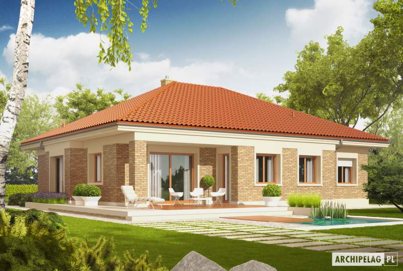 Projekt domu Eris G2 (wersja A) - Projekty domów ARCHIPELAG - Eris G2 (wersja A) - wizualizacja ogrodowa