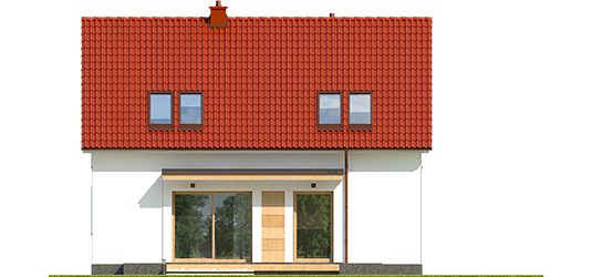 E12 II ECONOMIC A - Projekt domu E12 II ECONOMIC - elewacja tylna