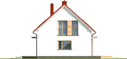 E12 II ECONOMIC A - Projekt domu E12 II ECONOMIC - elewacja prawa