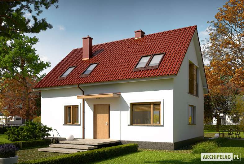 Projekt domu E12 II ECONOMIC - wizualizacja frontowa