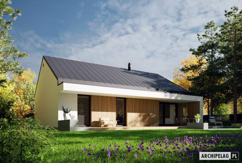 Projekt domu Mini 24 PLUS - wizualizacja ogrodowa