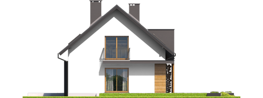 E6 G1 ECONOMIC A - Projekt domu E6 G1 ECONOMIC (wersja A) - elewacja lewa