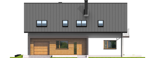E6 G1 ECONOMIC A - Projekt domu E6 G1 ECONOMIC (wersja A) - elewacja frontowa