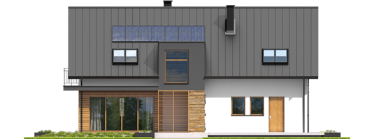 E6 G1 ECONOMIC A - Projekt domu E6 G1 ECONOMIC (wersja A) - elewacja tylna