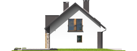 E6 G1 ECONOMIC A - Projekt domu E6 G1 ECONOMIC (wersja A) - elewacja prawa