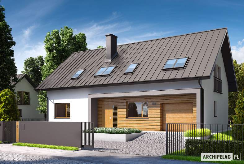 Projekt domu E6 G1 ECONOMIC (wersja A) - wizualizacja frontowa