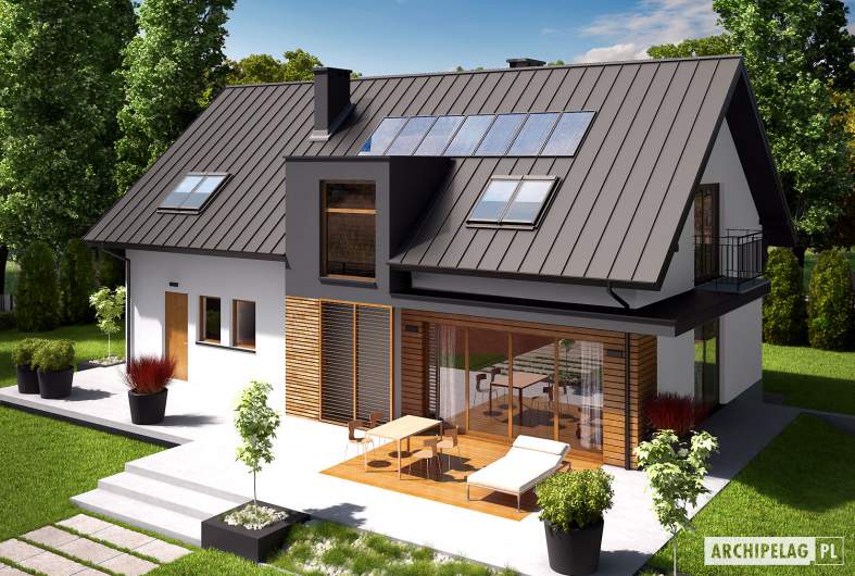 Projekt domu E6 G1 ECONOMIC (wersja A) - widok z góry