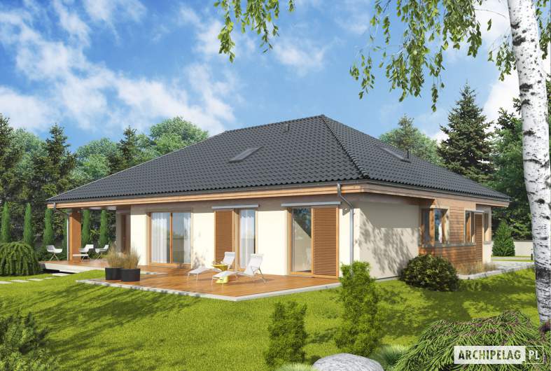 Projekt domu Andrea G1 - wizualizacja ogrodowa