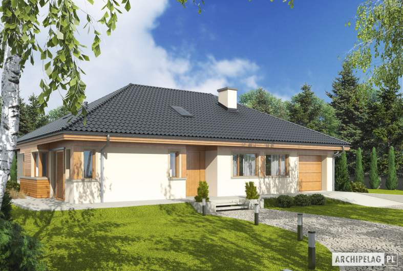 Projekt domu Andrea G1 - wizualizacja frontowa