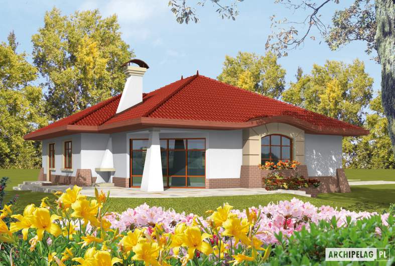 Projekt domu Kornelia G1 01 - wizualizacja ogrodowa