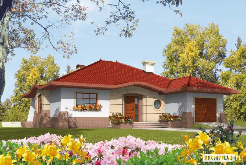 Projekt domu Kornelia G1 01 - wizualizacja frontowa