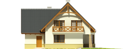 Hian G1 - Projekt domu Hiacynt G1 - elewacja tylna