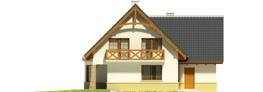 Hian G1 - Projekt domu Hiacynt G1 - elewacja tylna