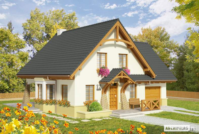 Projekt domu Hiacynt G1 - wizualizacja frontowa