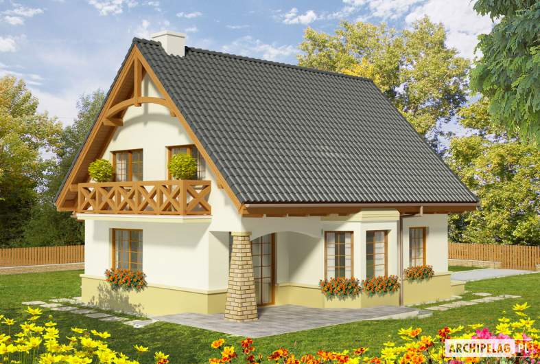 Projekt domu Hiacynt G1 - wizualizacja ogrodowa