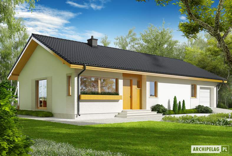 Projekt domu Eryk G1 (30 stopni) ENERGO PLUS - wizualizacja frontowa