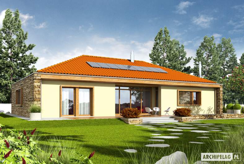 Projekt domu EX 8 G2 (wersja D) - wizualizacja ogrodowa