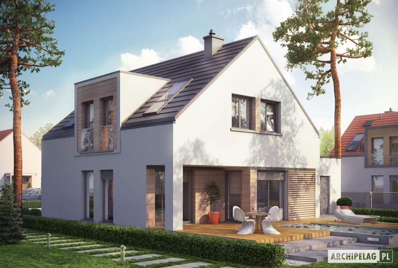 Projekt domu Pedro II G1 ENERGO PLUS - wizualizacja ogrodowa