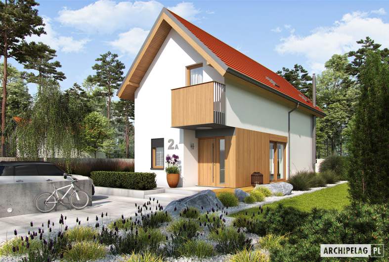 Projekt domu Moniczka II (wersja A) - wizualizacja frontowa