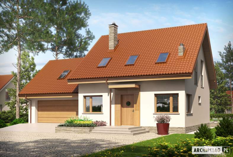 Projekt domu Leosia II G2 ENERGO - wizualizacja frontowa