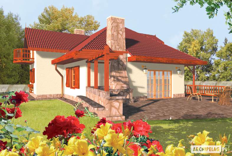 Projekt domu Kasia G1 - wizualizacja ogrodowa