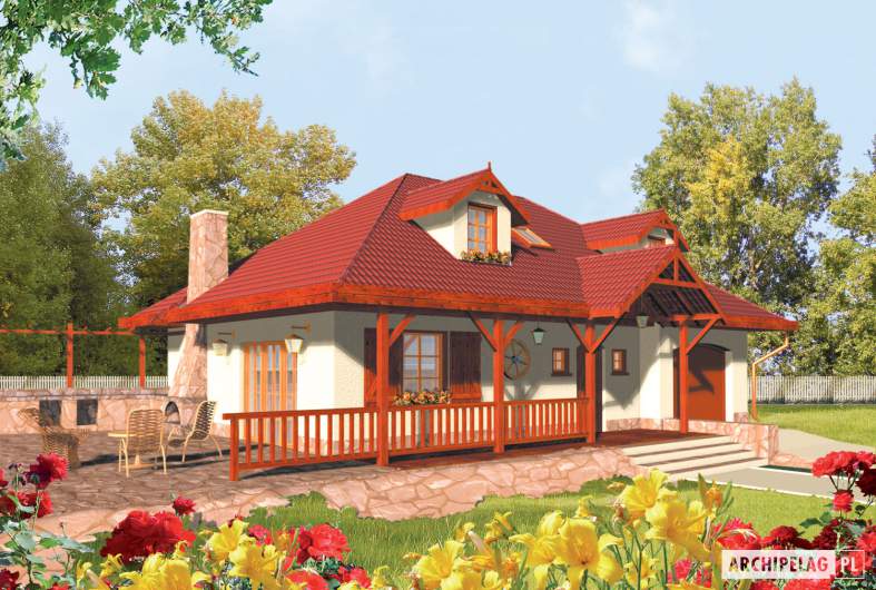 Projekt domu Kasia G1 - wizualizacja frontowa