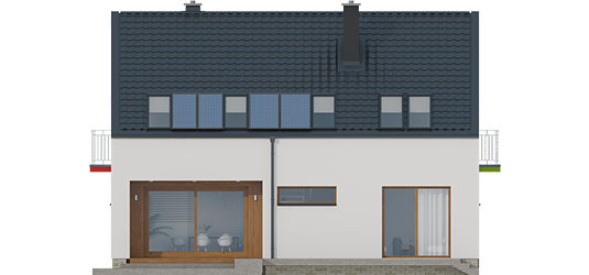 E11 ECONOMIC - Projekt domu E11 ECONOMIC - elewacja tylna