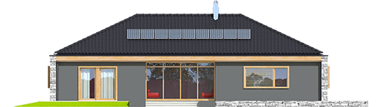 EX 8 II G2 D Soft - Projekt domu EX 8 II G2 (wersja D) - elewacja tylna