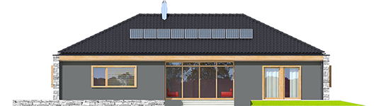 EX 8 II G2 D Soft - Projekt domu EX 8 II G2 (wersja D) - elewacja tylna