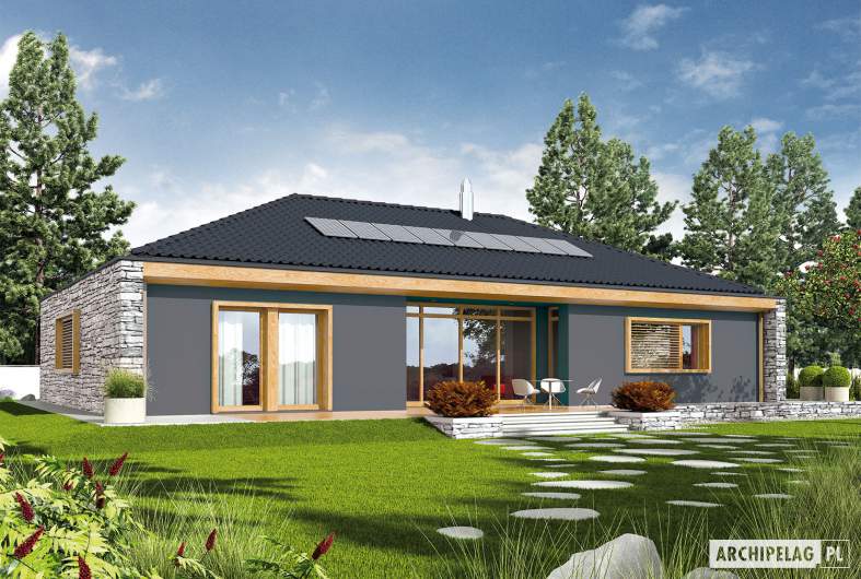 Projekt domu EX 8 II G2 (wersja D) - wizualizacja ogodowa